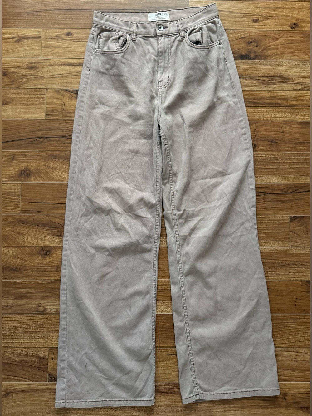 Ardene '90s High Rise Wide Leg Taupe Jeans Size 05